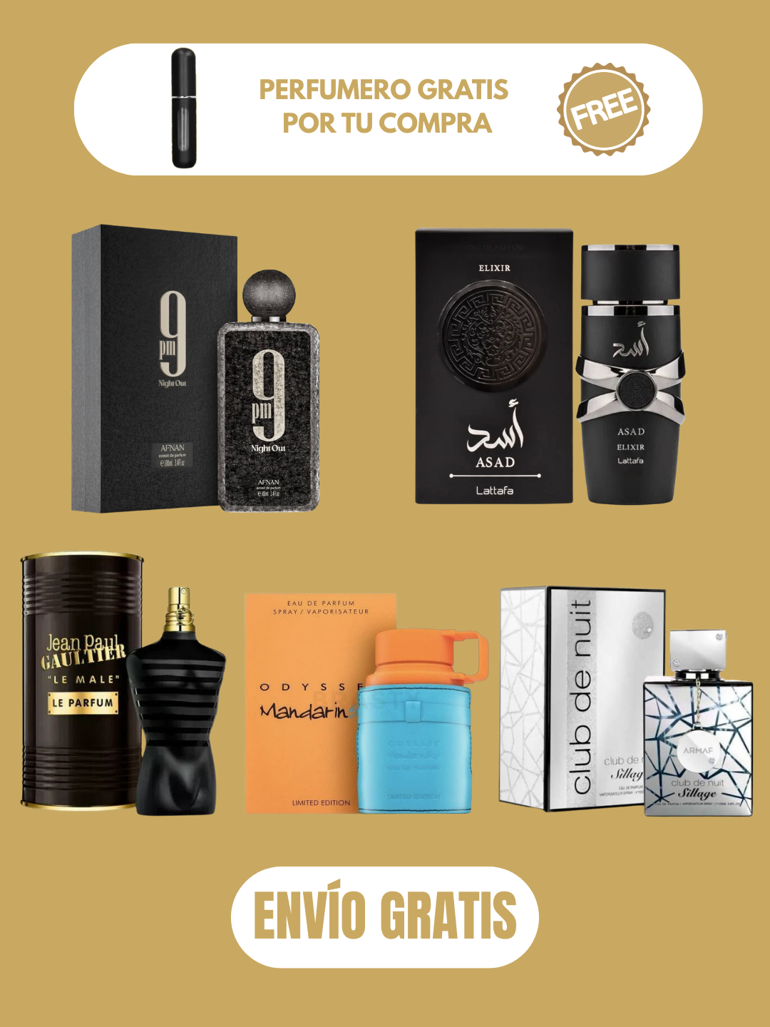 9PM Night Out, Asad Elixir, Le Male Le Parfum, Odyssey Mandarin Sky, Club de Nuit Sillage