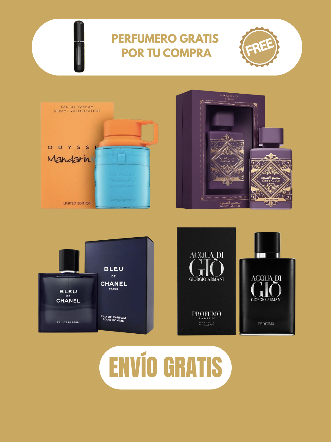 4 PERFUMES + 3 OBSEQUIO (Lattafa Amethyst - Profumo - Bleu - Mandarin Sky + 3 Perfumero)