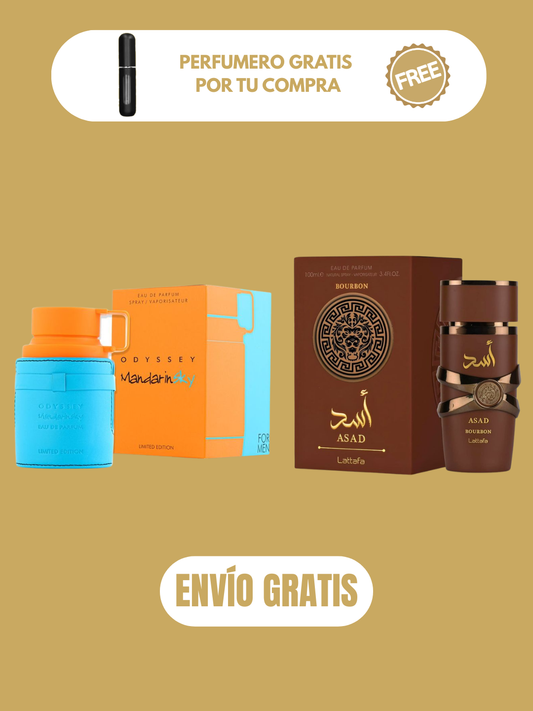 2 PERFUMES + OBSEQUIO (Bourbon - Mandarin Sky + Perfumero)