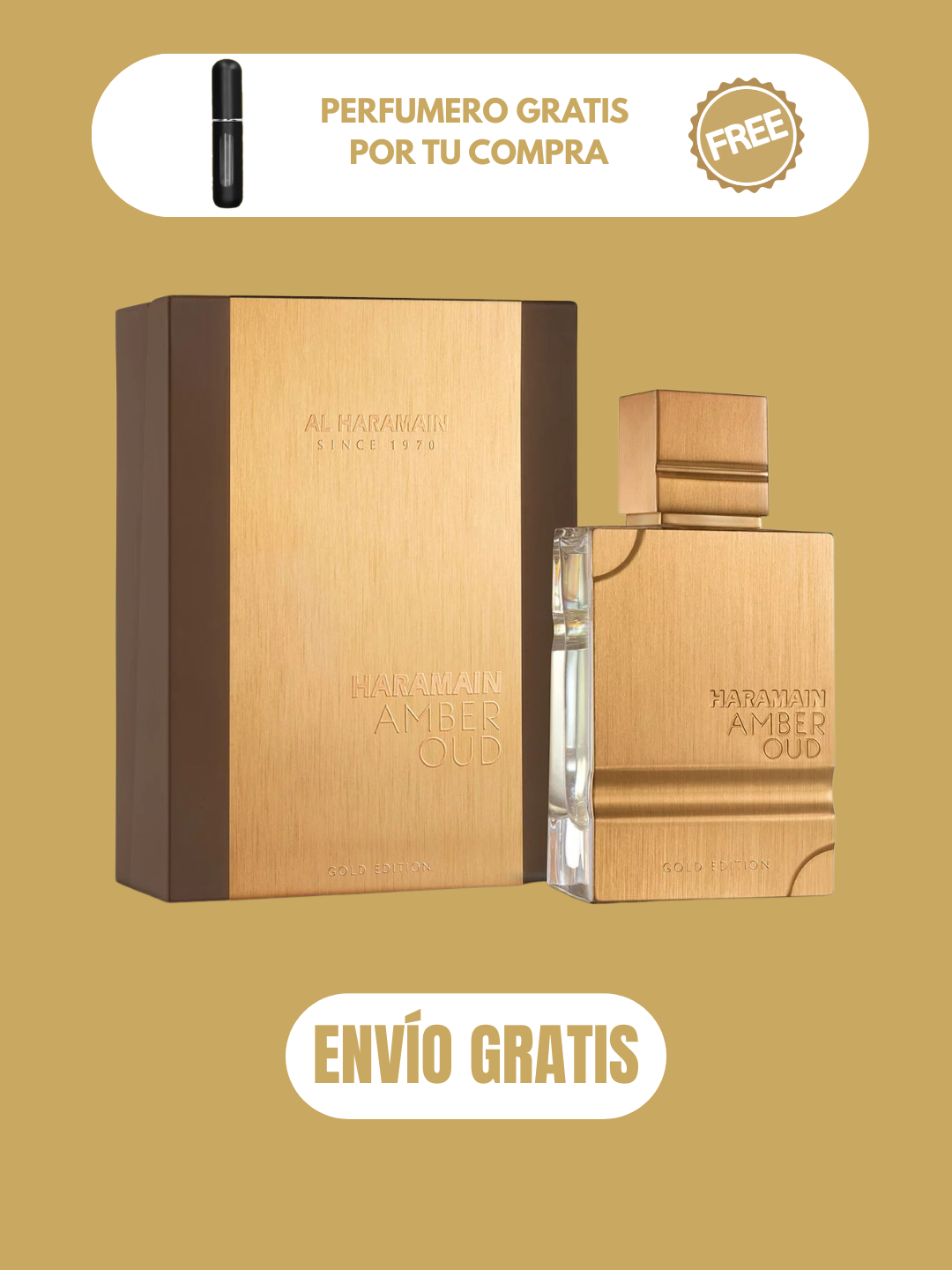 Amber Oud Gold Edition Al Haramain - 100ml + OBSEQUIO